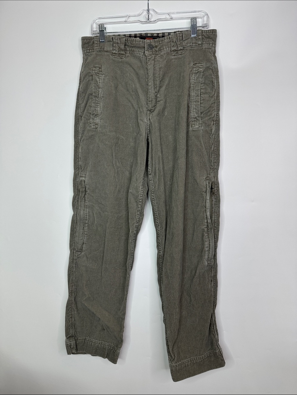Vintage Route 66 Corduroy Cargo Gray Pants Size 32x32 Y2K